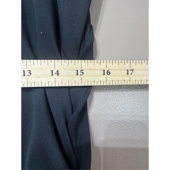 NWOT Rachel Parcell Ruched Classic Bodycon Black Midi Dress Women's Medium - Picture 8 of 11